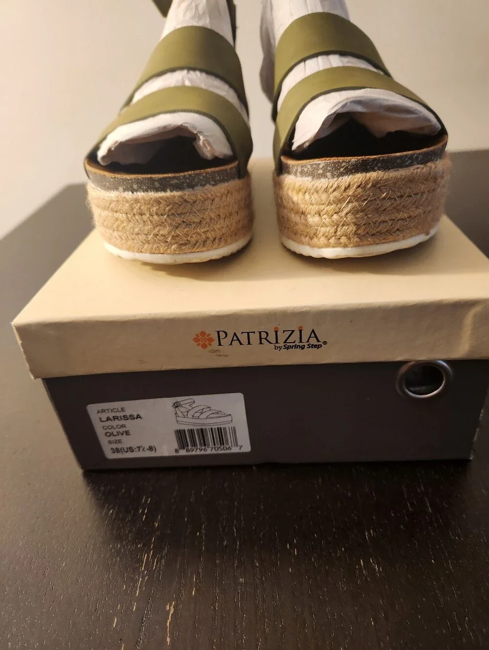 Patrizia Olive Green Strappy Espadrille Platform Sandals